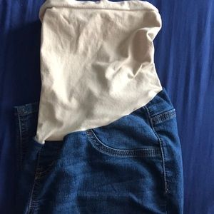 Maternity jeans with belly band